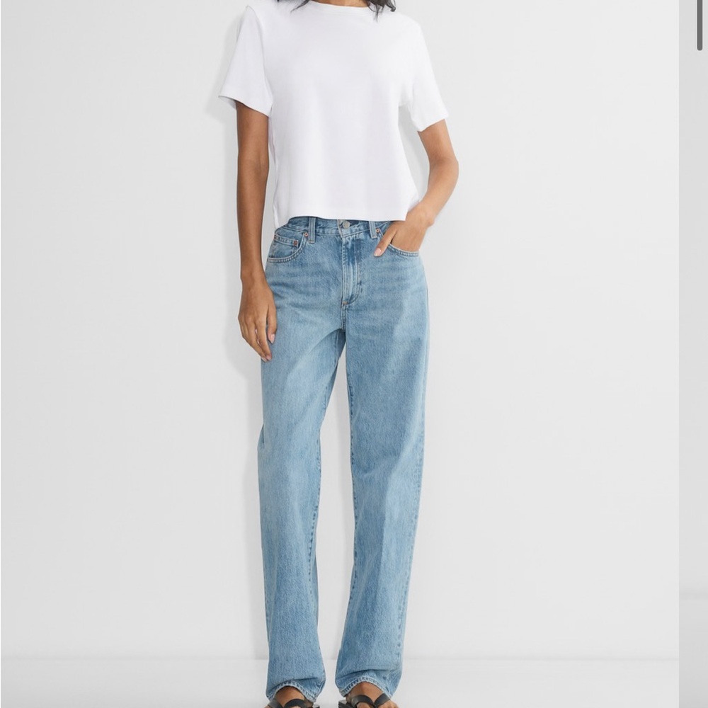 Denim Forum Light Blue Straight Leg Jeans